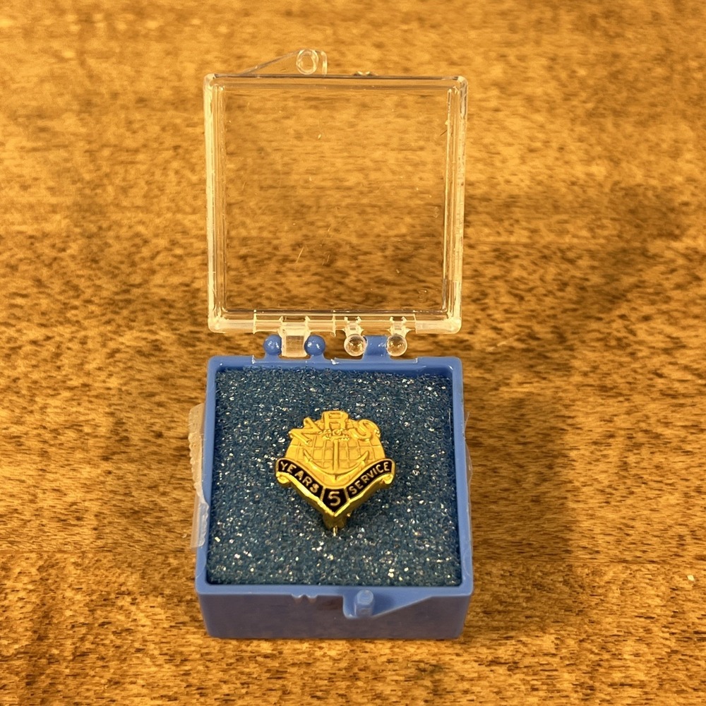 Vintage 10k GF Gold Fill US Navy NRS 5 Year‎ Service Pin